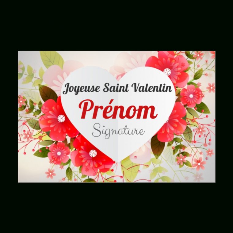 Carte Voeux Saint Valentin Coeur Fleur Gratuit À Imprimer avec Mots Croises De La St-Valentin