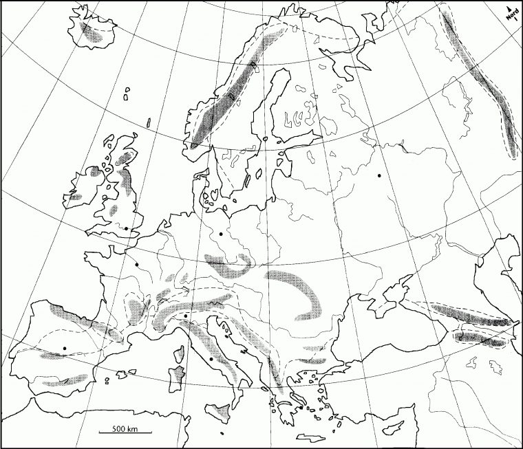 Cartes intérieur Carte Fleuves Europe Vierge