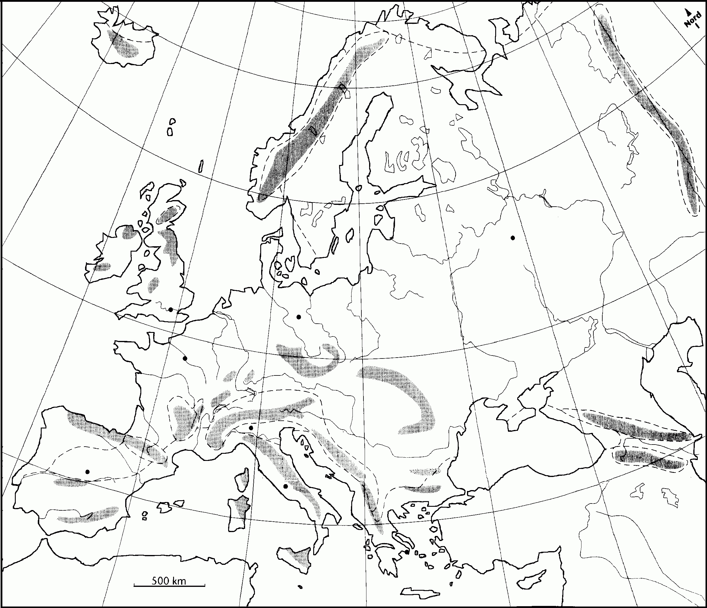Cartes intérieur Carte Fleuves Europe Vierge 