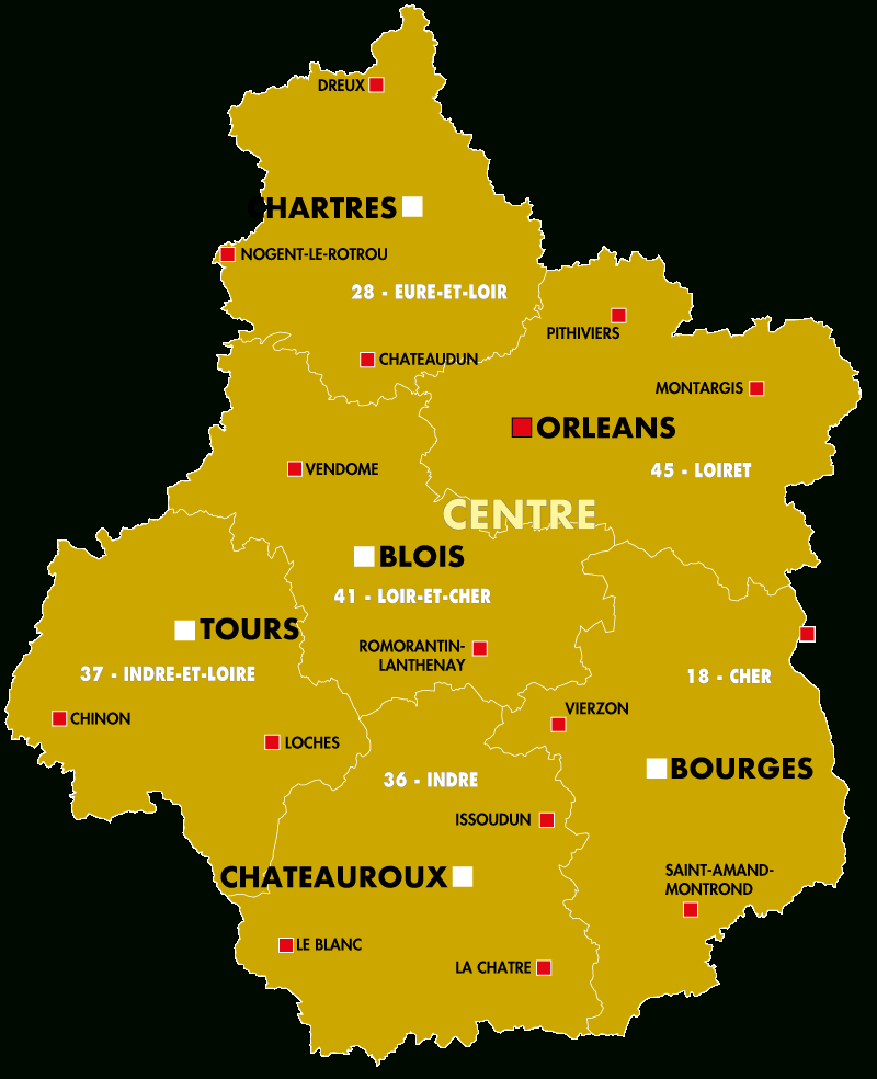 Centre-Val-De-Loire Archives - Voyages - Cartes dedans Caret France Dã©Partements Png