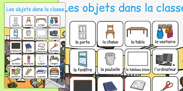 Classroom Objects French Poster  French Vocabulary Poster concernant Mots Mã©Lã©S Objet De La Classe