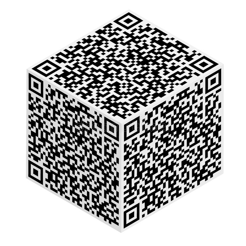Code Noir Et Blanc De Qr Illustration De Vecteur tout Schema Cubes Noir Et Blanc 