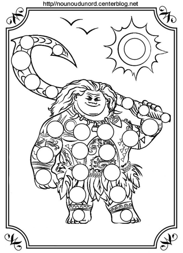 Coloriage A Gommettes  Moana Coloring Pages, Moana encequiconcerne Coloriage Bã©Bã© Gorille