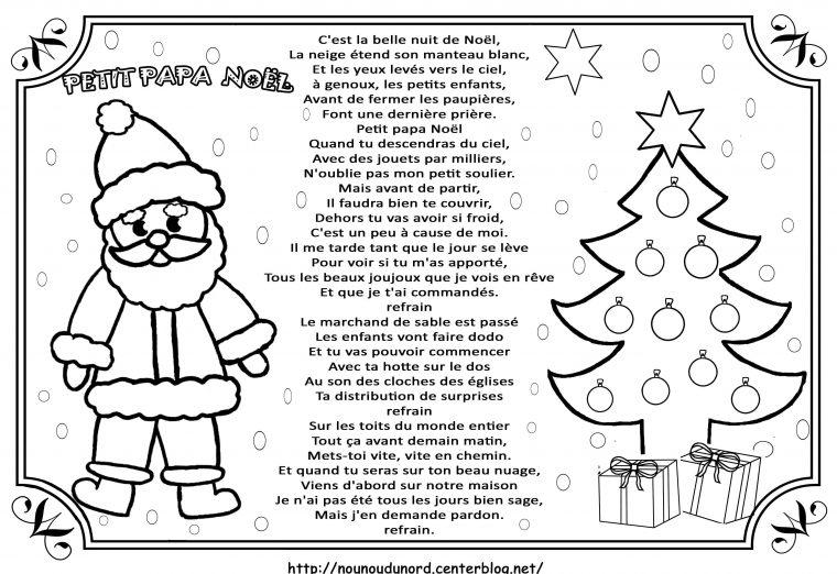 Coloriage Noel Comptine Chanson pour Pdf Noel Maternelle