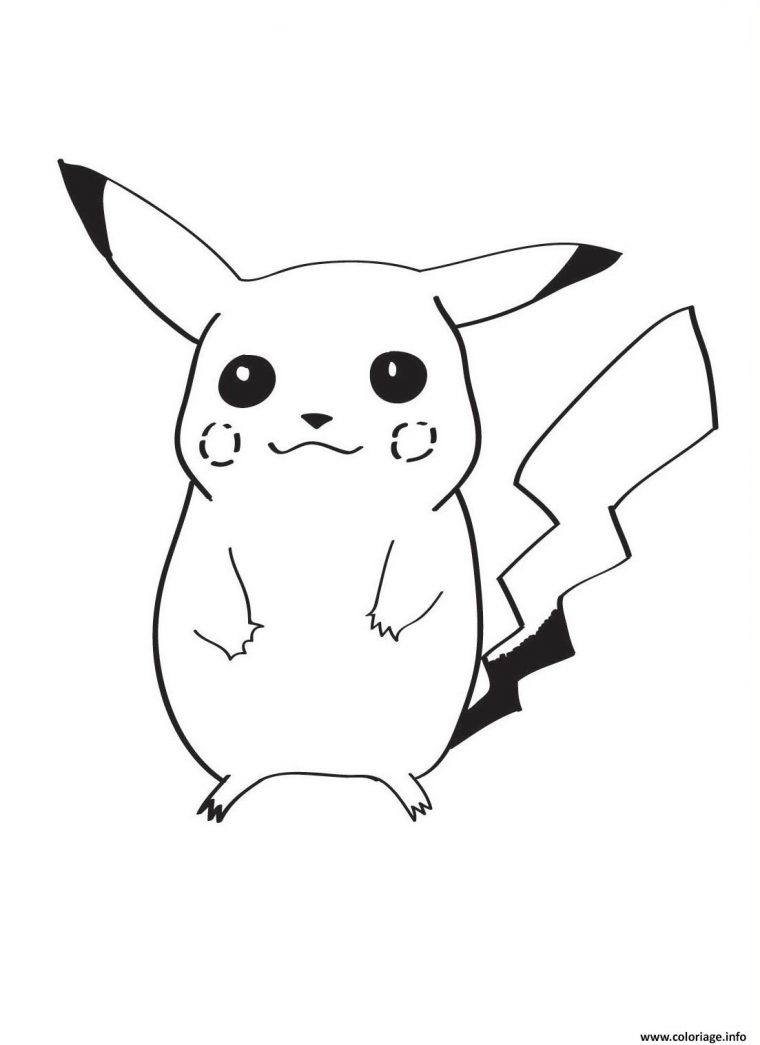 Coloriage Pikachu Dessin Dessin Pikachu À Imprimer à Dessin Pikachu Facile