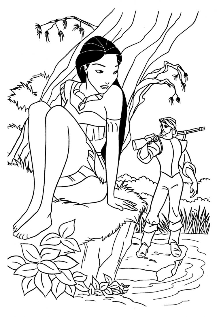 Coloriage Princesse Pocahontas Disney À Imprimer Et Colorier pour Princesse Sirã¨ne Coloriage