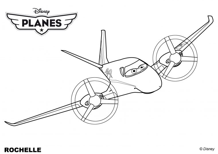 Coloriages Planes De Walt Disney,L'Avion Québécois pour La Rochelle Coloriage