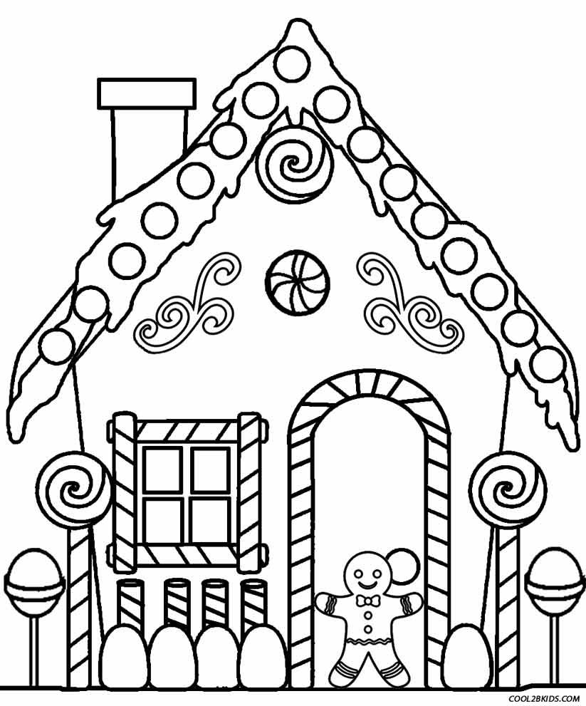 Coloring Pages Of Gingerbread Houses For Little Kids destiné Coloriage Magique Adult Gingerbread Man