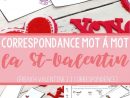 Correspondance Mot À Mot - La St-Valentin (French encequiconcerne St. Valentin Mots Croisã©S