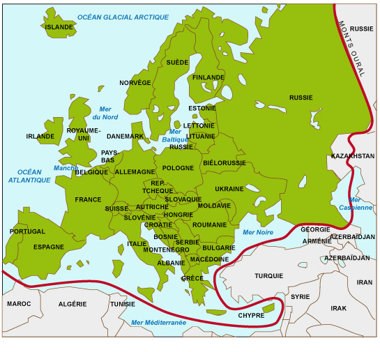 Cours De Histoire-Géographie - Europe, Europes : Un encequiconcerne Carte Geographique D&amp;#039;Europe 