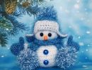 Cute Snowman Hand-Knitted Toy Amigurumi Miniature Crochet tout Yeux Pour Bonhomme De Neige