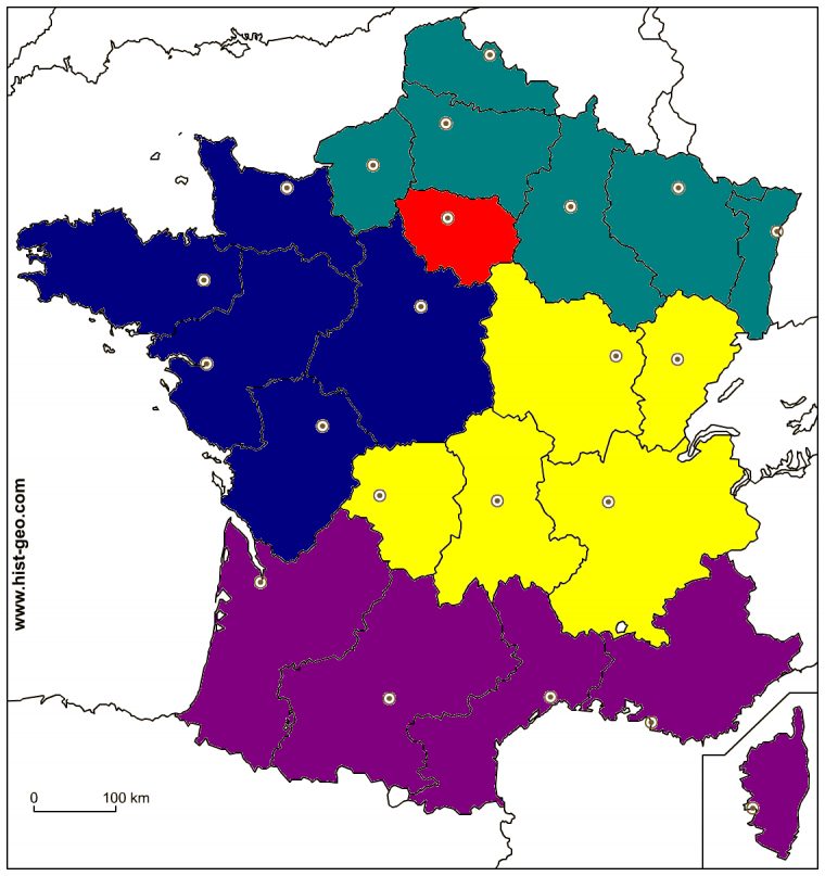 Découpage De La France En Cinq Régions intérieur Decoupage Region France Primanyc