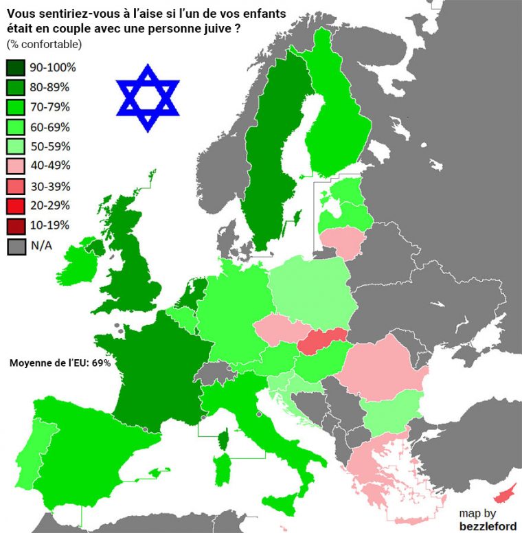 Des Cartes Révèlent Les Pays Européens Les Plus Racistes encequiconcerne Map De L'Europe Avec Pays