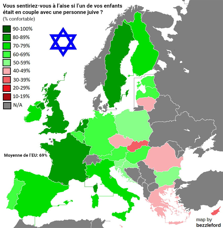 Des Cartes Révèlent Les Pays Européens Les Plus Racistes encequiconcerne Map De L&amp;#039;Europe Avec Pays 