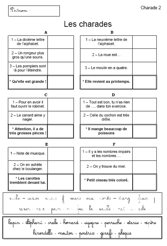 Des Charades Pour Lire Et S&amp;#039;Amuser En 2020  Jeux Pour tout Mots Cachã©S Pour Imprimer Pour Ainees 