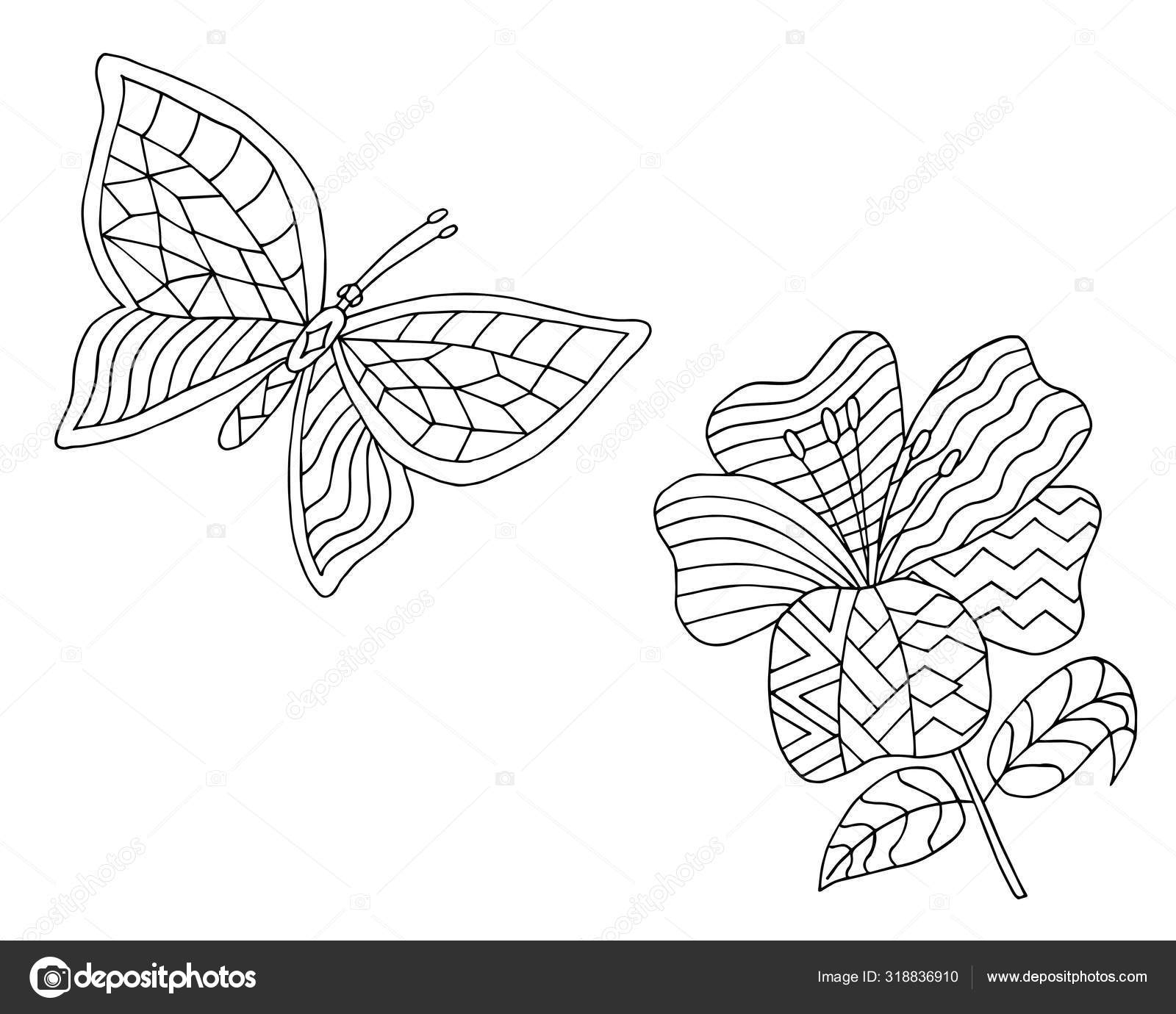 Dessin De Papillon, Zentangle. Arrière-Plan Vectoriel destiné La Symetrie Pappillon   Dessin