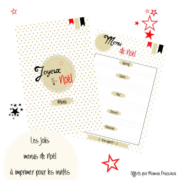 Diy – Kit De Noël À Imprimer – Maman Poussinou Blog pour Menu De Noel A Complã©Ter Et Imprimer