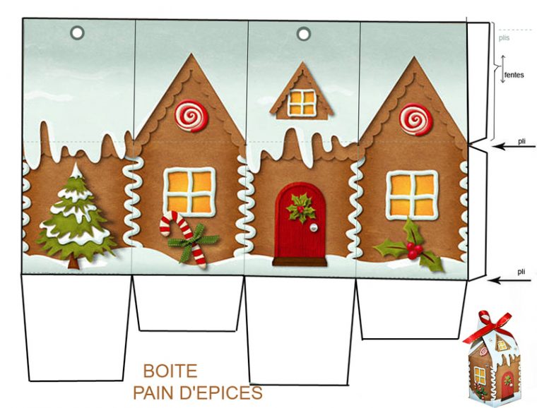 Diy: Sélection De Boites De Noël À Imprimer Et À Remplir encequiconcerne Maisons Papier A Decouper