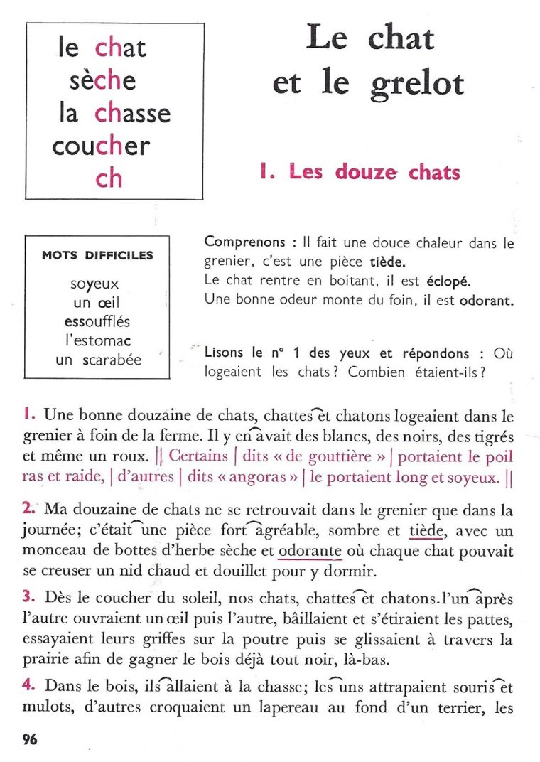 École : Références: Le Chat Et Le Grelot (Lecture Courante pour Lecture Imprimer C3 Gratuit