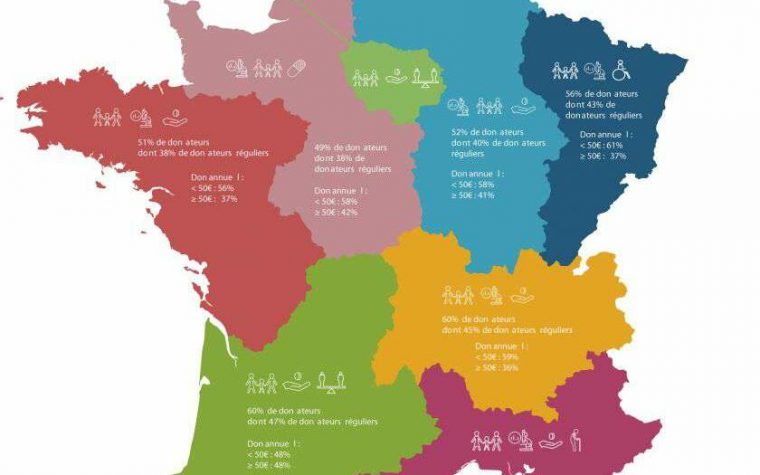 En Images. La Carte De France De La Générosité – Le Parisien destiné Decoupage Region France Primanyc