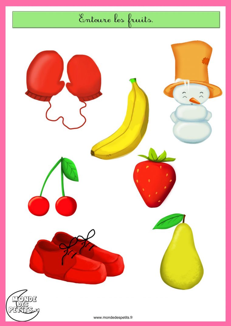 Entoure Les Fruits  Exercice Maternelle, Fruits Pour Les destiné Titounis Decouverte Chifre