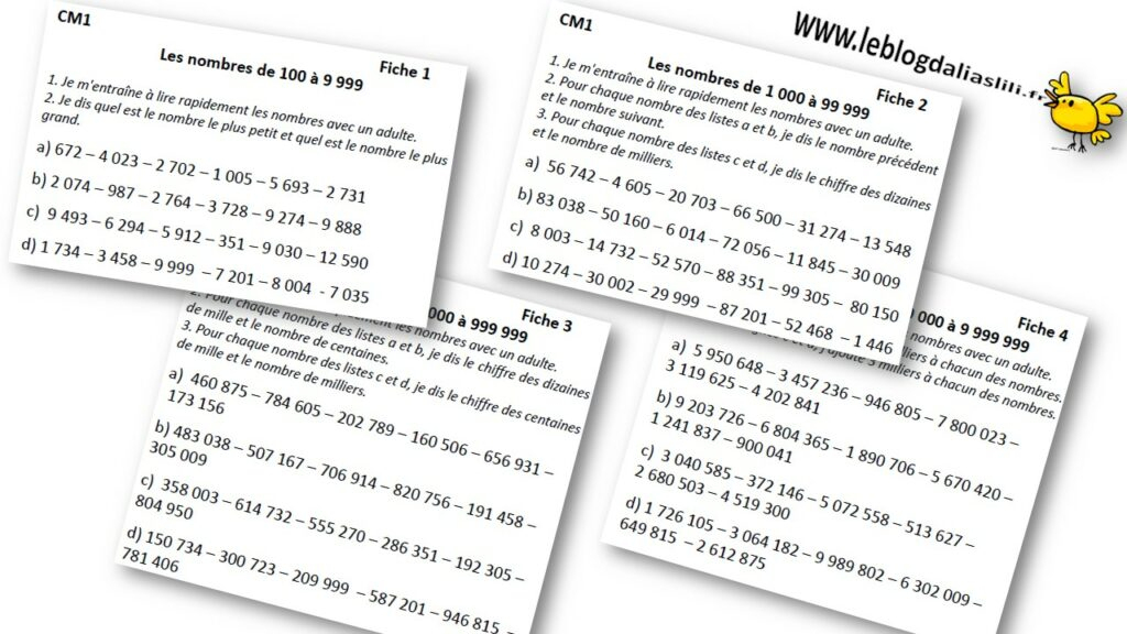 Entrainements À La Lecture De Nombres concernant Ã©Criture Ce2 Classe De Mã©Sange 