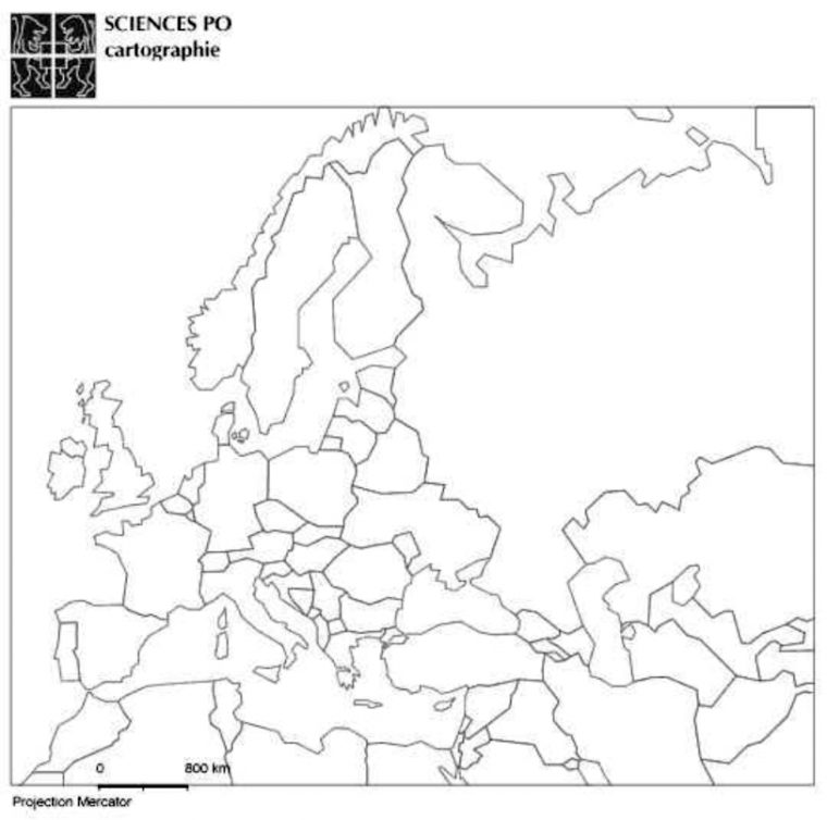 European Borders dedans Carte De L'Europe Vierge