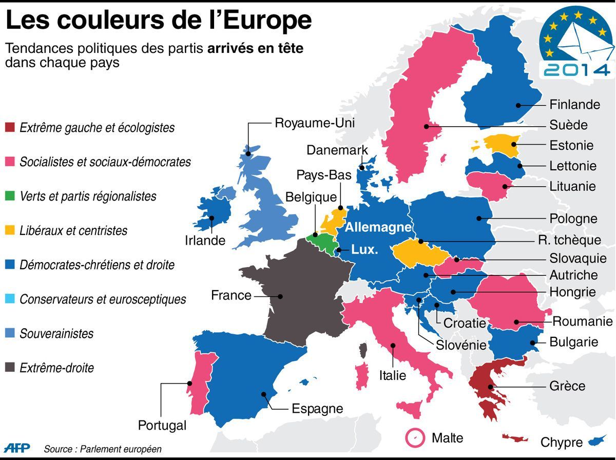 Européennes 2014 : Cartes Et Graphiques Des Résultats En intérieur Liste Des Etats De L'Nunion Europã©Enne