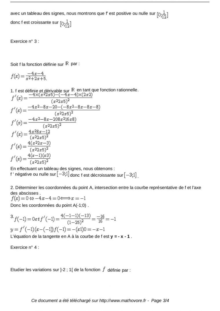 Exercices-Etude-Fonction-Numerique-Maths-Premiere-106 intérieur Aptitude Numerique Exercice Pdf