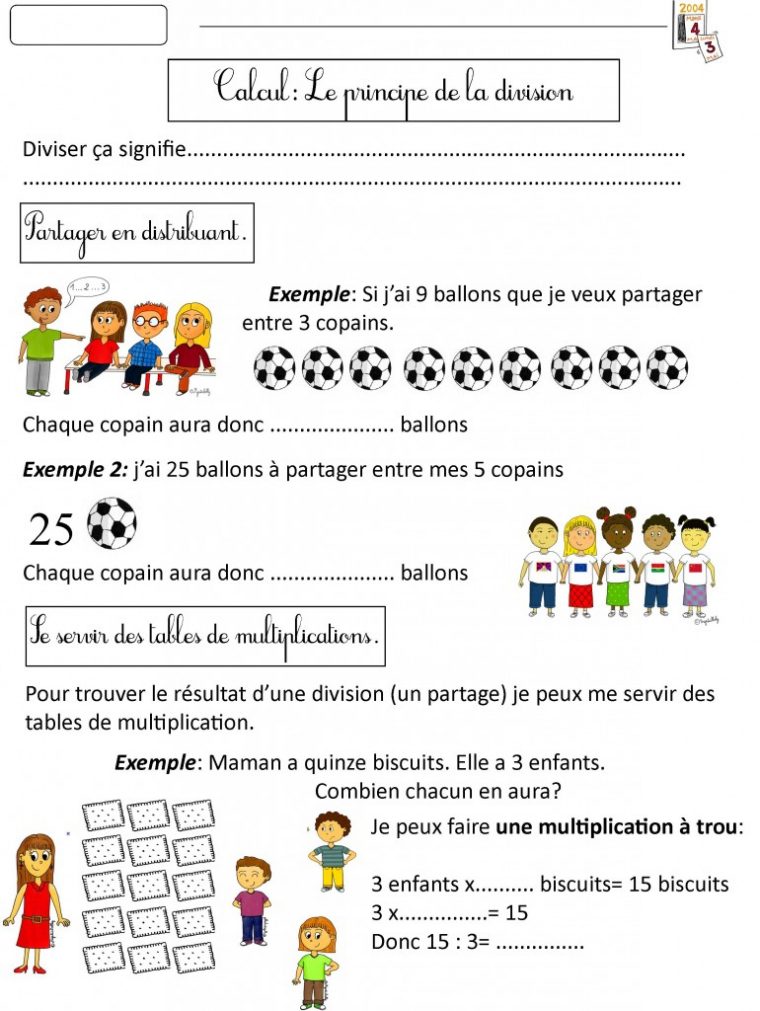 Exercices Sur La Division – Monsieur Mathieu dedans Mutilplier En Ligne Ce2 Atelier