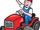 Farmer Driving Ride Sur Tracteur De Tondeuse Image concernant Cartoon De Tracteur