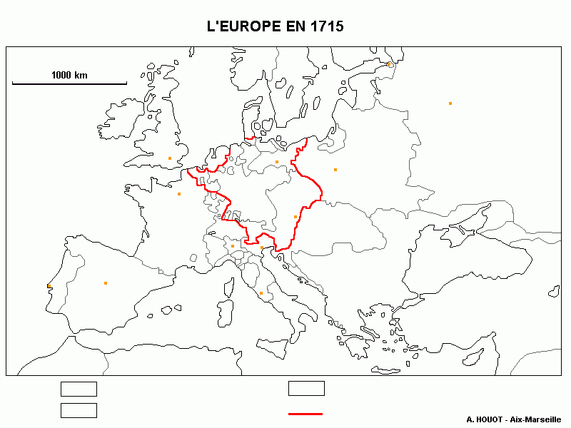 Fond De Carte, L&amp;#039;Europe En 1715 intérieur Cqrte De L&amp;amp;#039;Europe Vierge 