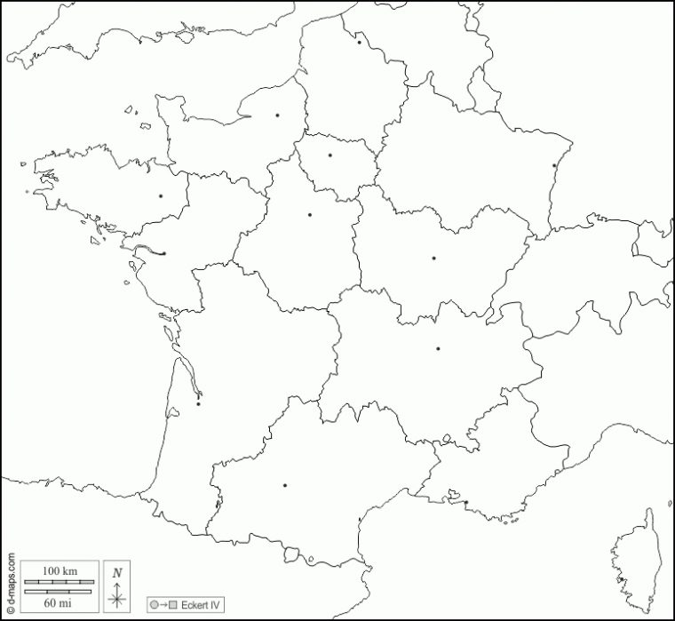 France Carte Géographique Gratuite, Carte Géographique concernant Fond De Carte De France Par Region Vierge