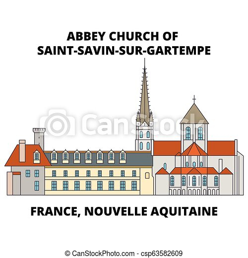 Frankrijk, Nouvelle, -, Abdij, Aquitaine, Skyline, Vector dedans Nouvelle Aquitaine Vector