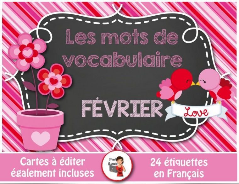 French Vocabulary Cards St_Valentin – Mots De Vocabulaire à Can You Buy Mots Fleches In Nyc