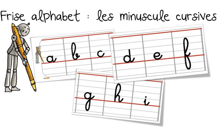 Frise De L'Alphabet Des Minuscules En Cursif  Bout De Gomme pour Lettre En Minuscule