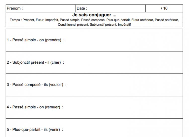 Générateur D'Exercices De Conjugaison  Exercices dedans Mots-Croises Subjonctif Pdf