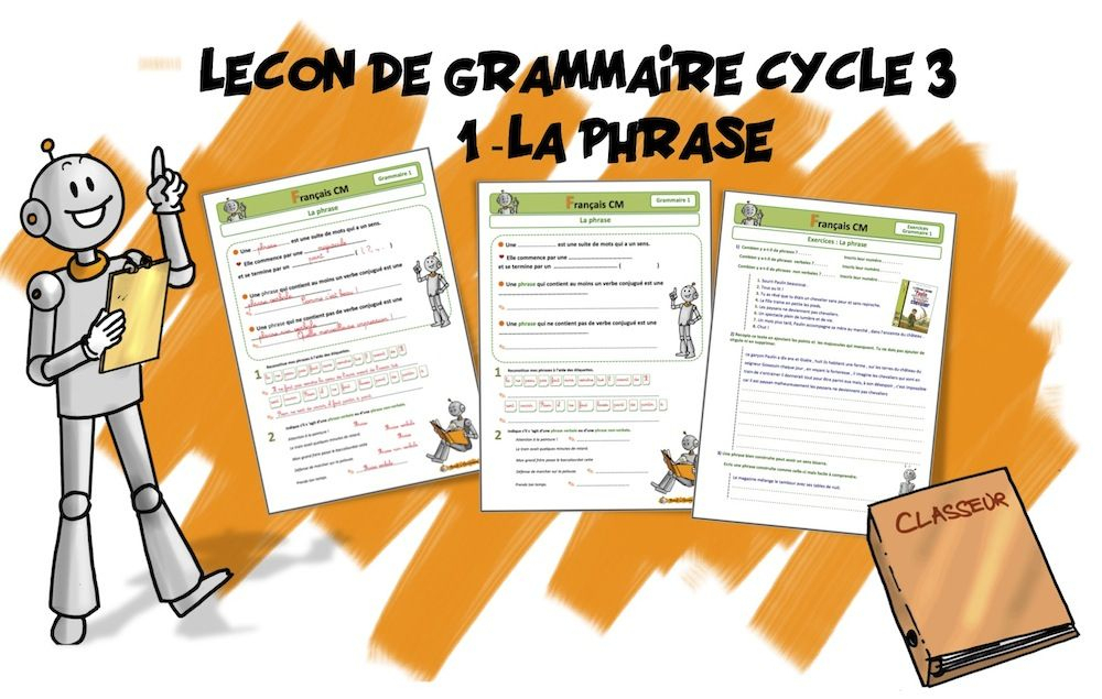 Grammaire Cycle 3 - La Phrase  Grammaire, Grammaire Ce2 avec Tangram Ce2 Bout De Gomme 