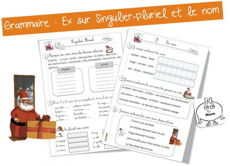 Grammaire : Le Nom Et Le Singulierpluriel Avec La Lettre concernant Exercice Cm2 Bout De Gomme