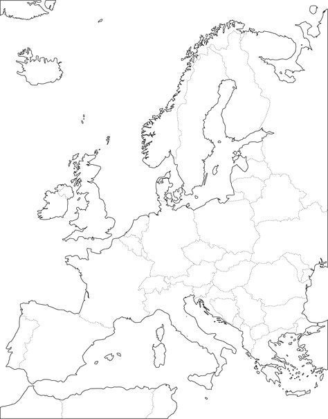 Grande Carte D&amp;#039;Europe Vierge Et Blanche À Compléter  Mapa dedans Carte Vierge Europe 