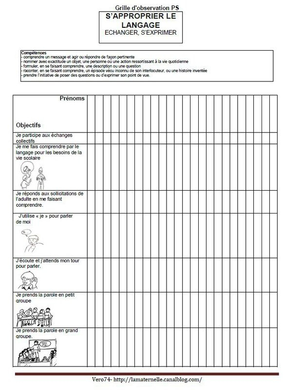 Grilles D&amp;#039;Observation Langage Moyenne Section - Des Idées intérieur Les Nouvelles Activites De Langue  Moyenne Section Page 44 