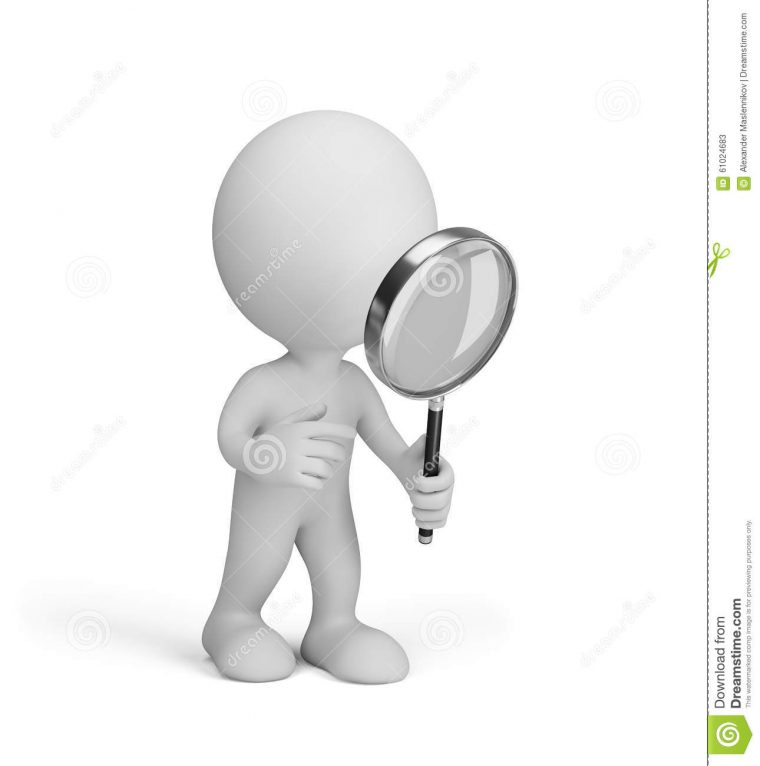 Homme 3D Avec La Loupe Illustration Stock. Illustration Du concernant Personnage Blanc 3D Loupe