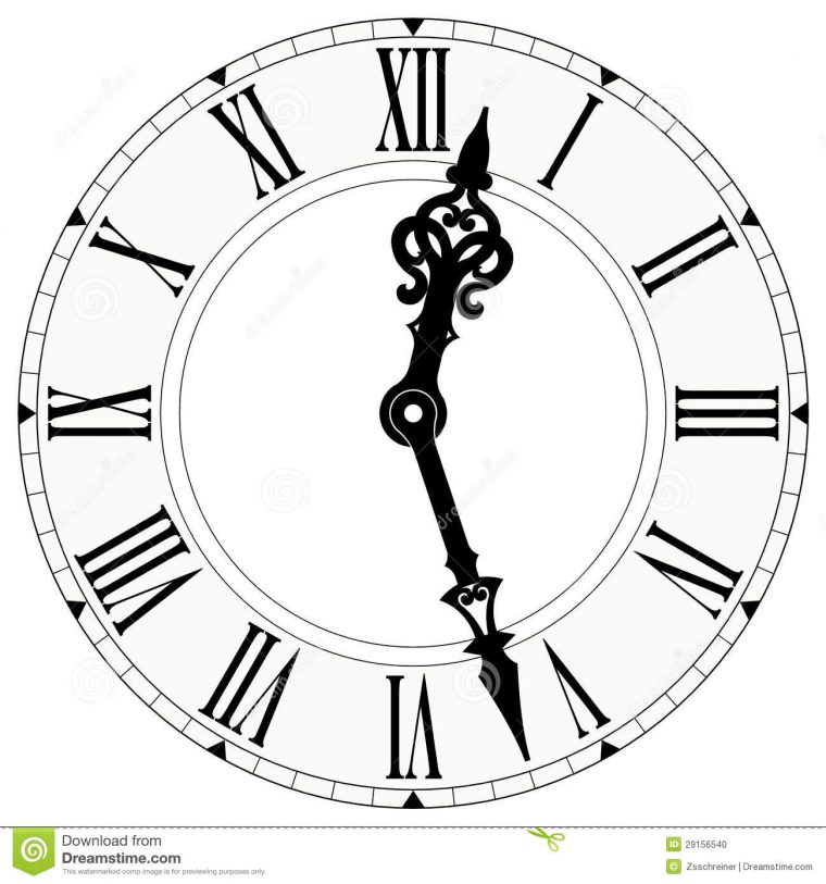 Horloge De Chiffre Romain Illustration Stock. Illustration destiné Dessin D Horloge A Imprimer