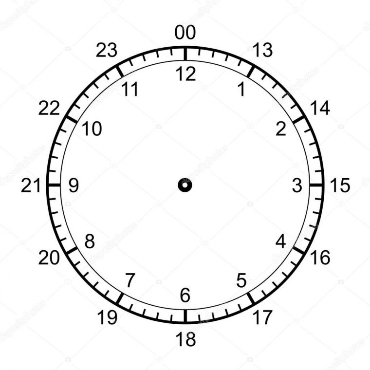 Horloge Vierge Isolé Sur Blanc Vector — Image Vectorielle avec Cadran Horloge Dessin