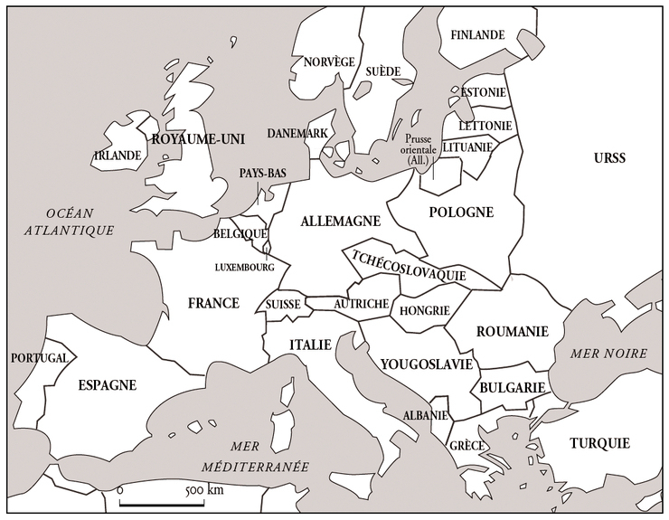 Image Fde07Hi07I03 - L&amp;#039;Europe En 1920 - Base Documre destiné Map D&amp;#039;Europe Sans Les Nom Des Pay 