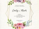 Invitation De Mariage De Cadre Floral Aquarelle Coloré tout Cadre Floral Pour Invitation De Mariage