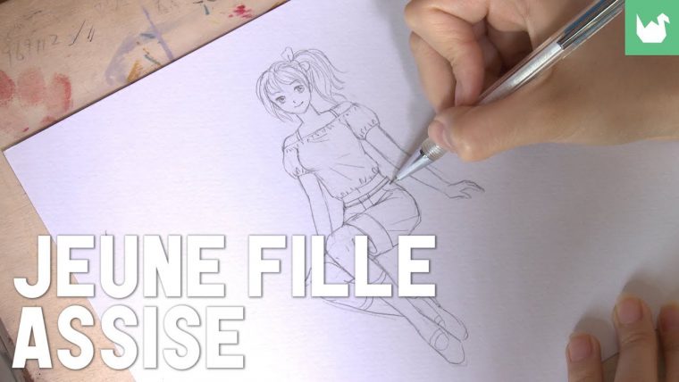 Jeune Fille Assise – serapportantà Comment Dessiner Une Mouffette Grosse Image