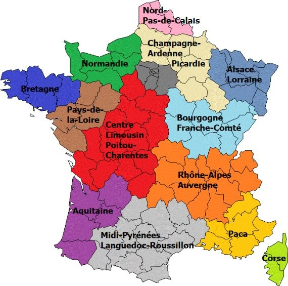 La Carte De France Avec Ses Régions - Arts Et Voyages destiné Regiuons Et Departements