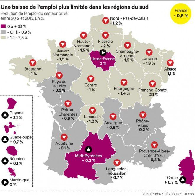 La Carte De France Des Pertes D&amp;#039;Emplois - Wikistrike intérieur Les Regions De La France Lumni 