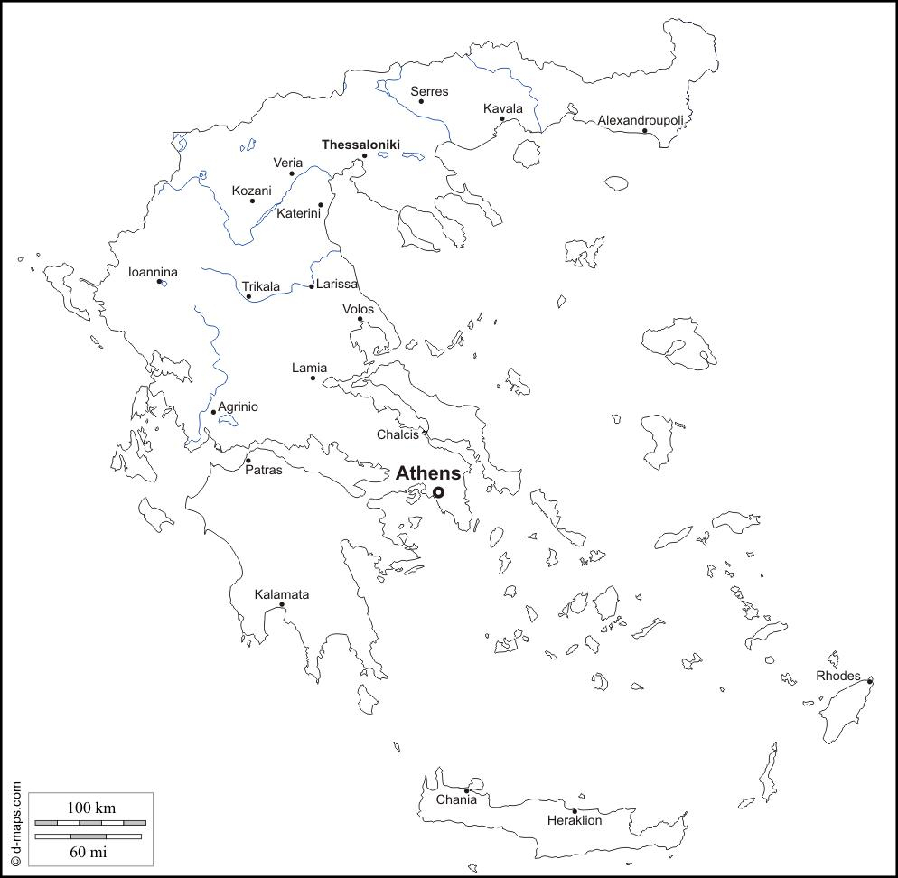 La Grèce Carte En Noir Et Blanc - Carte De La Grèce, En intérieur Carte De L&amp;#039;Europe Noir Et Blanc 